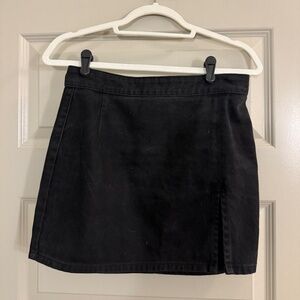 Lioness Black Denim Mini Skirt with Zipper